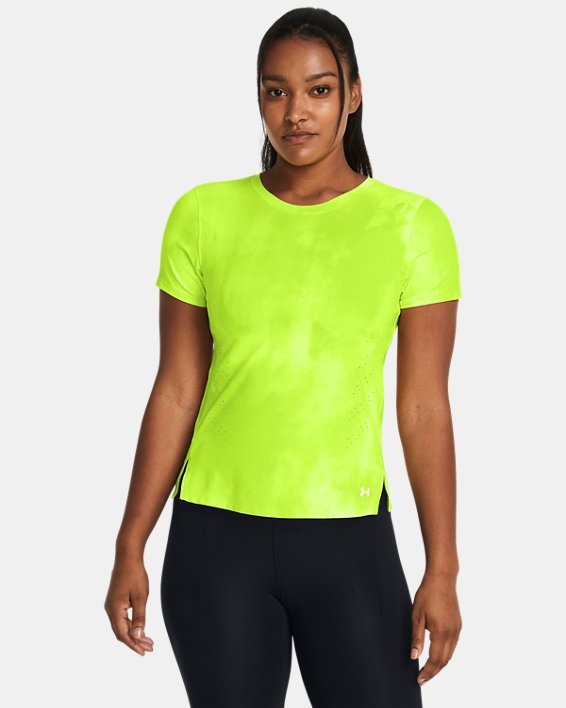 Women's UA Launch Elite Printed Short Sleeve, Green, pdpMainDesktop image number 0